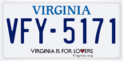 VA license plate VFY5171