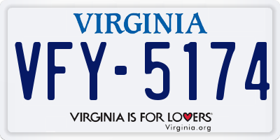 VA license plate VFY5174