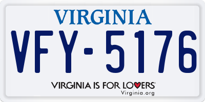 VA license plate VFY5176