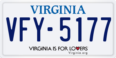 VA license plate VFY5177