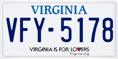 VA license plate VFY5178