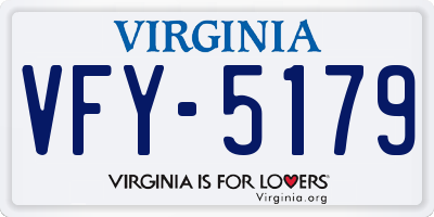 VA license plate VFY5179