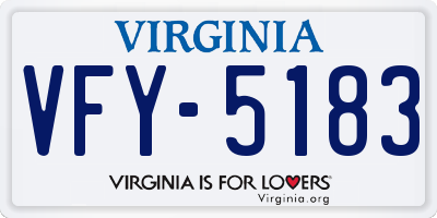 VA license plate VFY5183