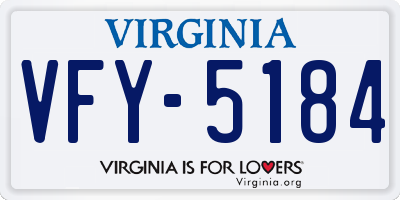 VA license plate VFY5184