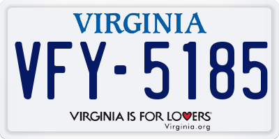 VA license plate VFY5185