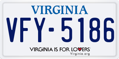 VA license plate VFY5186