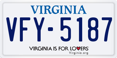 VA license plate VFY5187