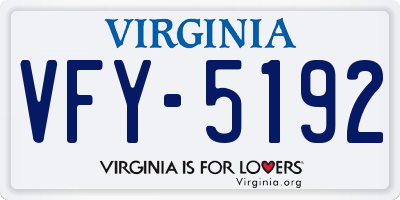 VA license plate VFY5192