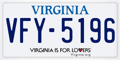 VA license plate VFY5196