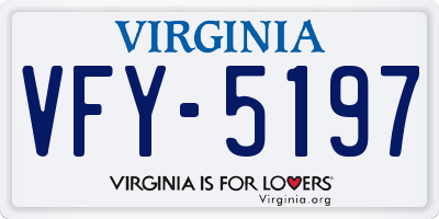 VA license plate VFY5197