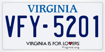 VA license plate VFY5201