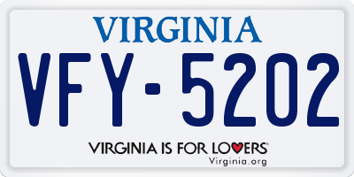 VA license plate VFY5202