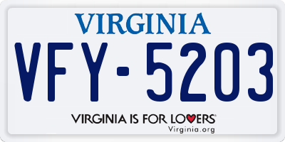 VA license plate VFY5203