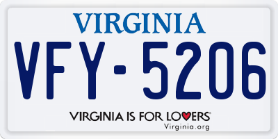 VA license plate VFY5206