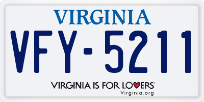 VA license plate VFY5211