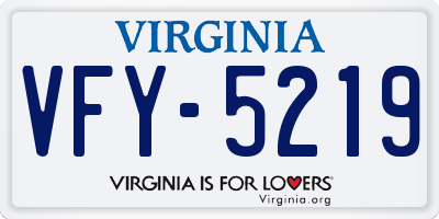 VA license plate VFY5219