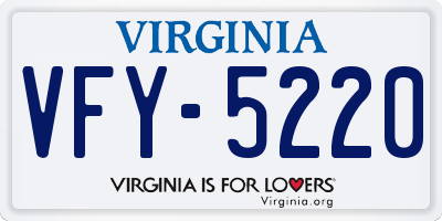 VA license plate VFY5220