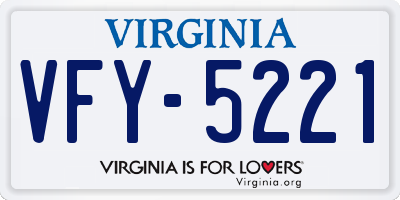 VA license plate VFY5221