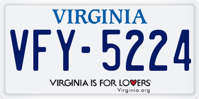 VA license plate VFY5224