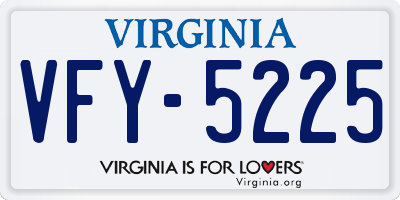 VA license plate VFY5225