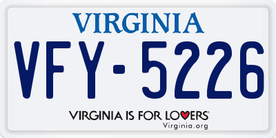VA license plate VFY5226