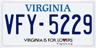 VA license plate VFY5229