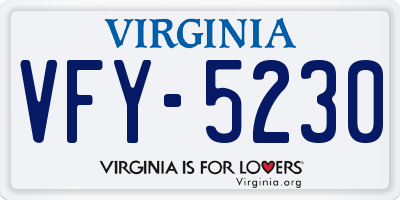 VA license plate VFY5230