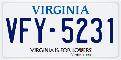 VA license plate VFY5231