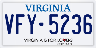 VA license plate VFY5236
