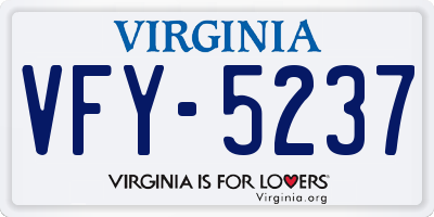 VA license plate VFY5237