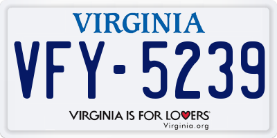 VA license plate VFY5239