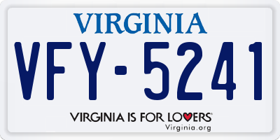 VA license plate VFY5241