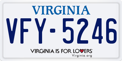 VA license plate VFY5246