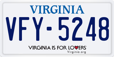 VA license plate VFY5248