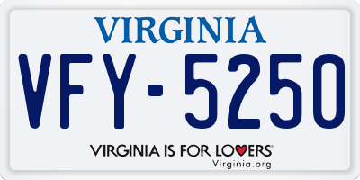 VA license plate VFY5250