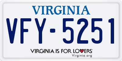 VA license plate VFY5251