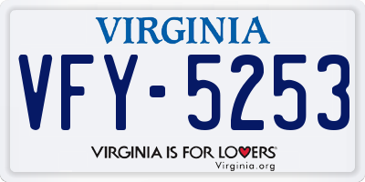 VA license plate VFY5253