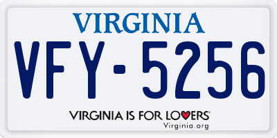 VA license plate VFY5256