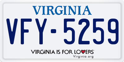 VA license plate VFY5259