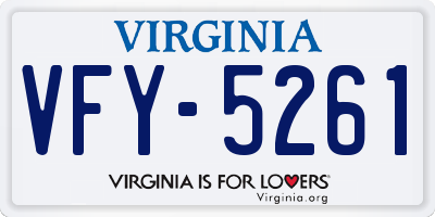 VA license plate VFY5261