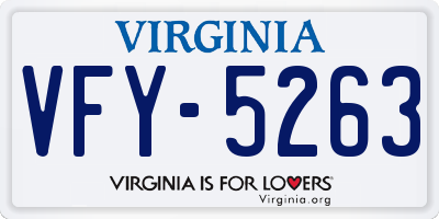 VA license plate VFY5263