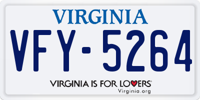 VA license plate VFY5264