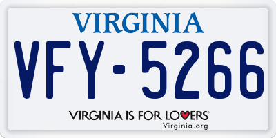 VA license plate VFY5266