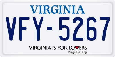 VA license plate VFY5267