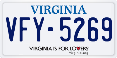 VA license plate VFY5269