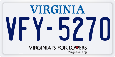 VA license plate VFY5270