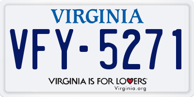 VA license plate VFY5271