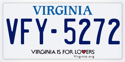 VA license plate VFY5272