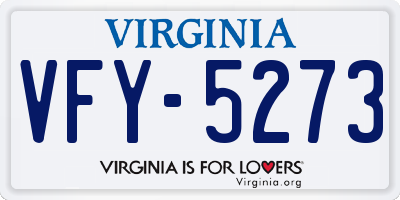VA license plate VFY5273