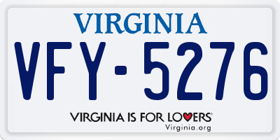 VA license plate VFY5276